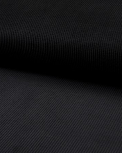 Tissu Velours côtélé Noir- Mercerine