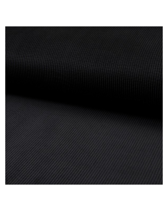 Tissu Velours côtélé Noir- Mercerine