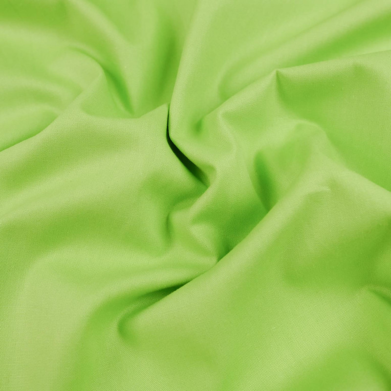 Tissu bio : popelinede coton Vert citron - Mercerine