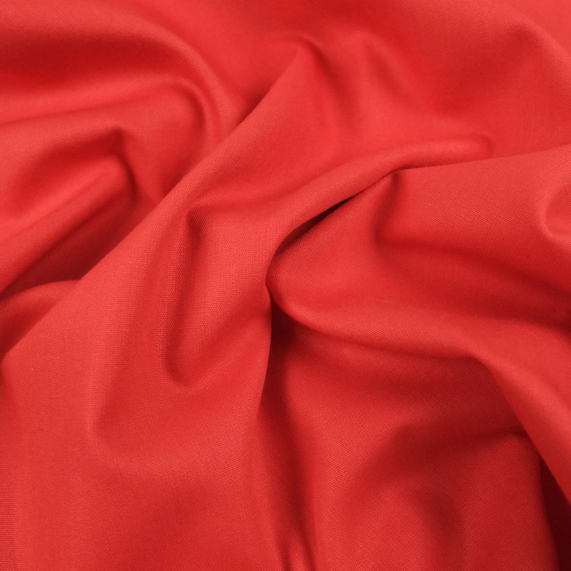 Tissu bio : popelinede coton rouge - Mercerine