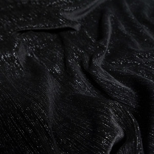 Tissu Velours Noir brillant -...