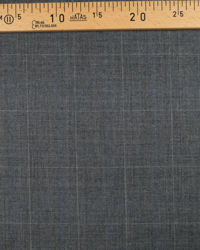 Tissu drap de laine gris carreaux pour veste et robe - Mercerine