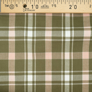  Tissu écossais Carreau vert peche - 10 cm -  Mercerine