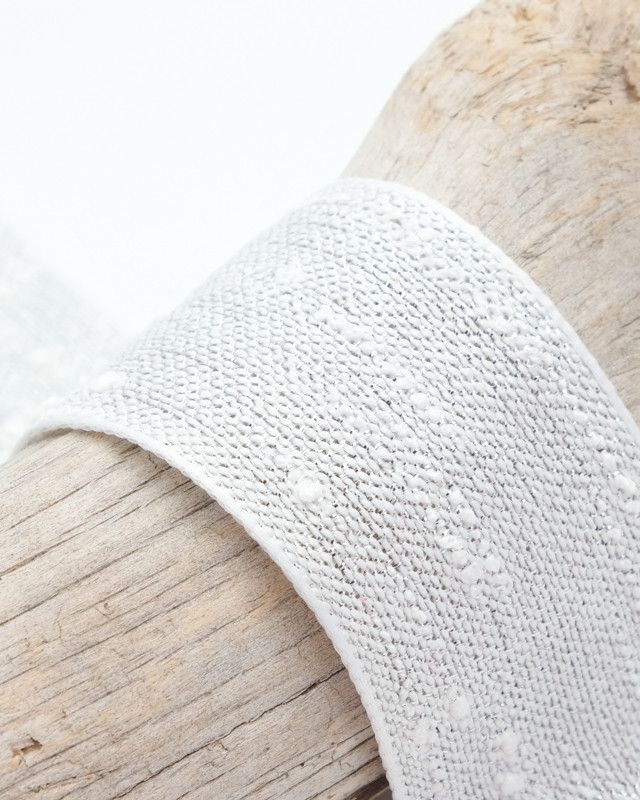 Ruban Blanc effiloché en lin 25 mm - Loisirs creatif pas cher