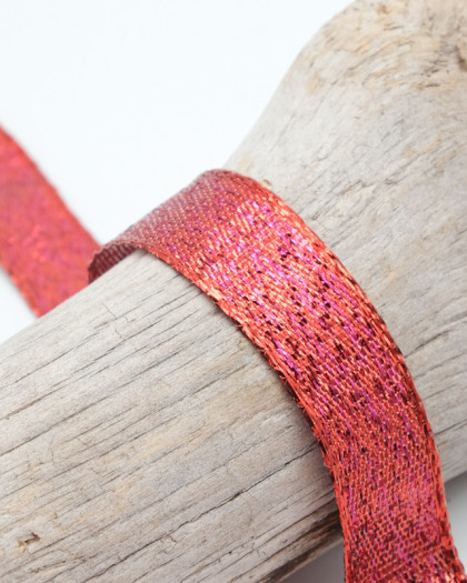 Ruban Noël Laitonne rouge brillant - 1m