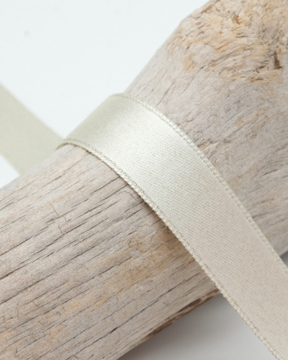Ruban de Noël : satin beige scintillant - Mercerine