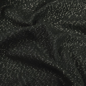 Tissu Pailleté Noir Or - 10 cm