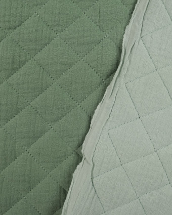 Double gaze de coton matelassée double face - Kaki/Vert de gris