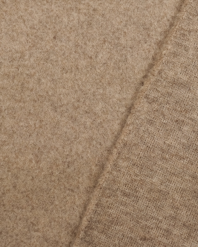 Tissu Jersey polaire stretch beige ultra doux - Mercerine