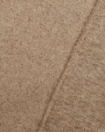 Tissu Jersey polaire stretch beige ultra doux - Mercerine
