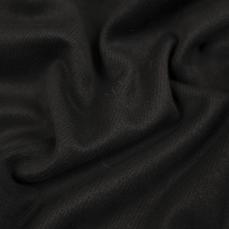Tissu sergée noir doux - 10cm