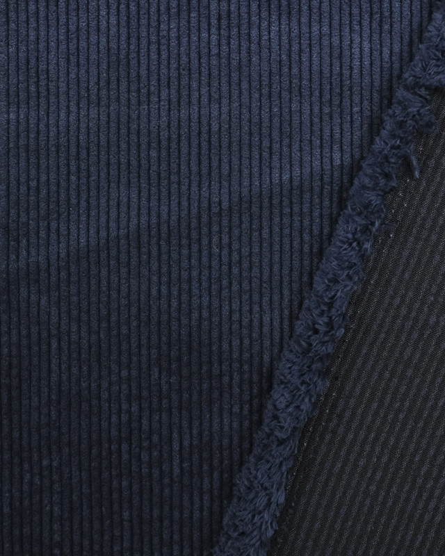 Tissu Velours côtélé Bleu marine - Mercerine