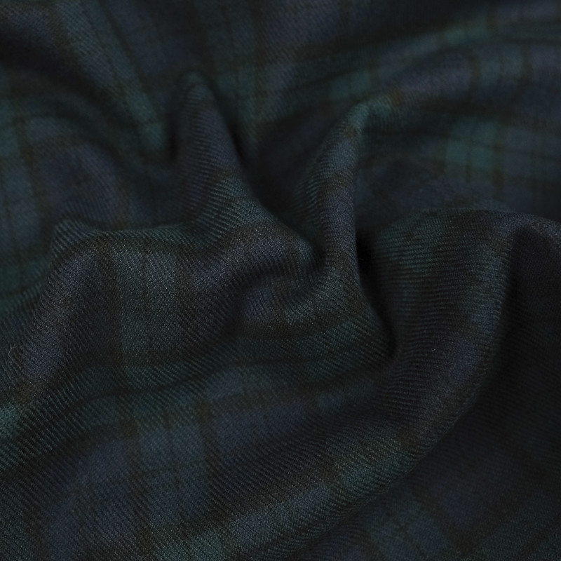 Tissu Tartan Écossais Bleu et vert - 10cm