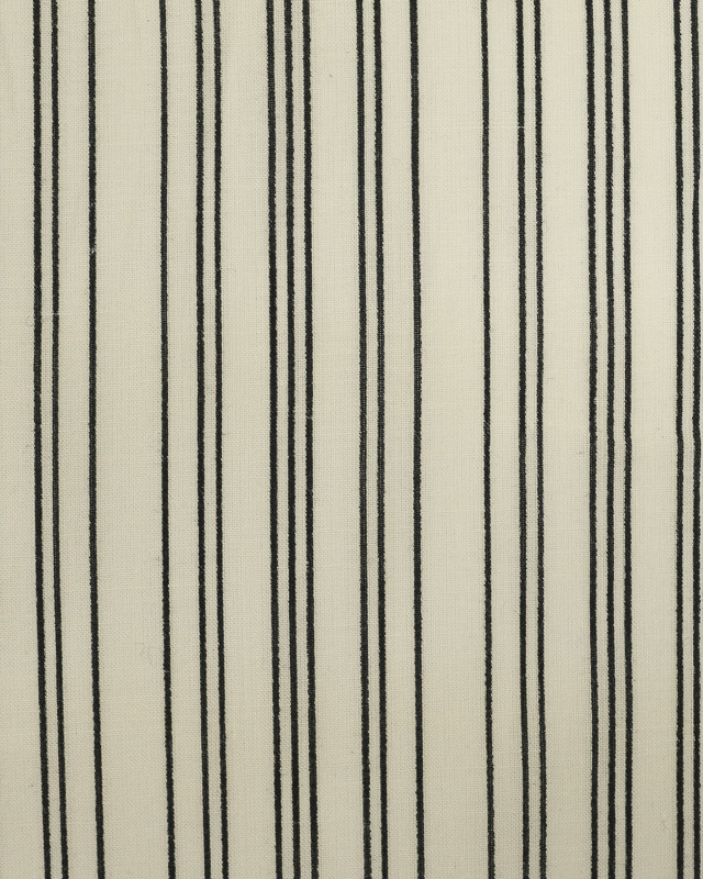 Voile de coton rayé écru noir - Tissu au mètre - Mercerine
