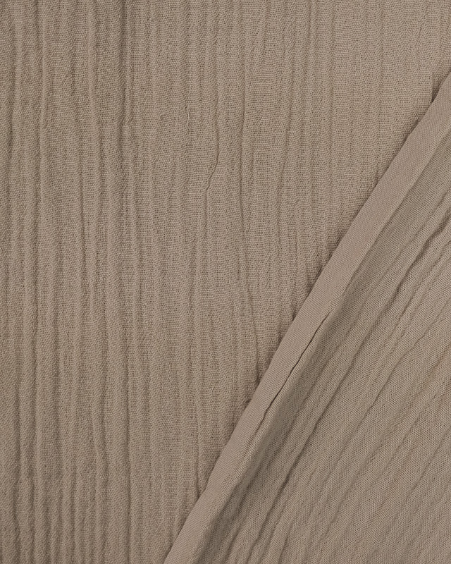 Tissu Double Gaze grande largeur gris taupe Oeko-tex - Mercerine
