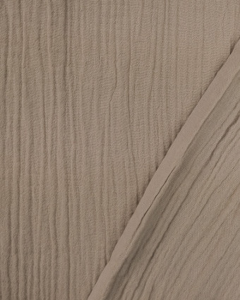 Tissu Double Gaze grande largeur gris taupe Oeko-tex - Mercerine