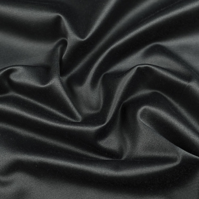 Tissu Satin noir au mètre anthracite - Tissus au mètre - Mercerine