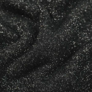 Tissu Sweat coton noir pailleté - Mercerine