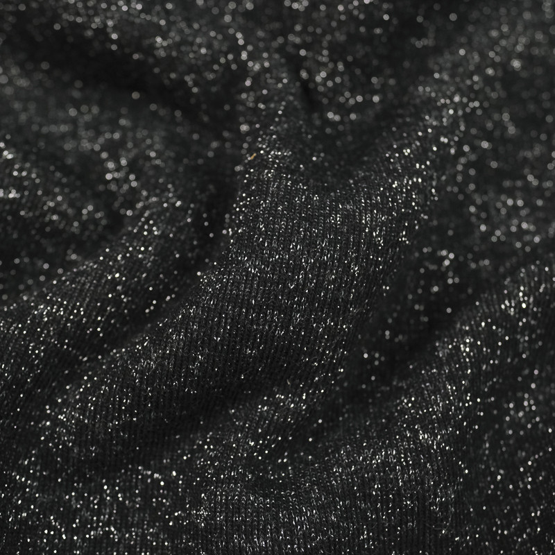 Tissu Sweat coton noir pailleté - Mercerine