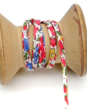  Cordon Liberty Emma and Georgina C rose et bleu   -  Mercerine
