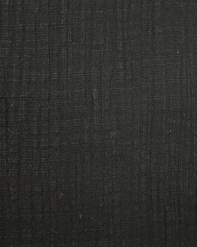 Tissu au mètre : double gaze noir effet lin - Mercerine