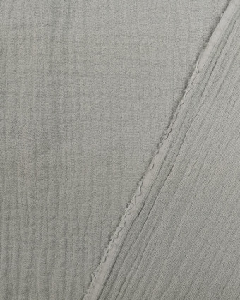 Tissu au mètre : double gaze coton gris - Mercerine