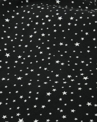 Coton noir étoiles blanches - Mercerine