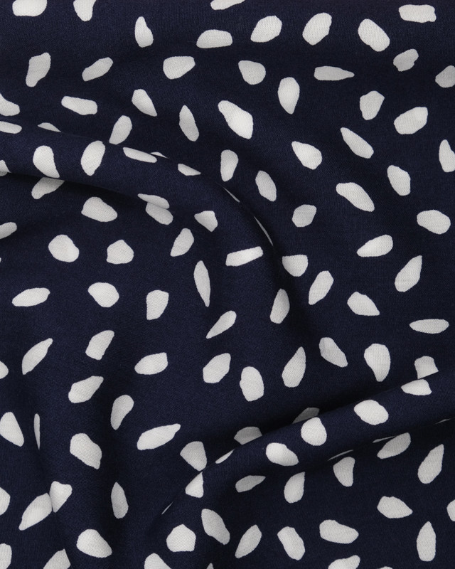 Foulard Long Bleu Marine à Pois Blancs 100% Polyester - Neuf Sans étiquette - Style élégant