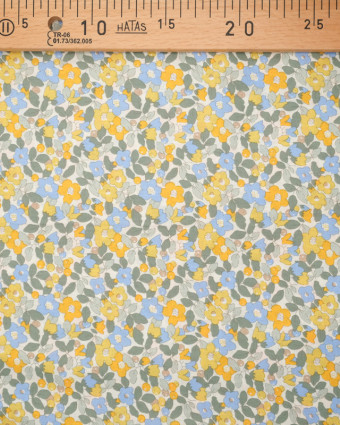 Tissu Coton fleuri  -10cm - Mercerine