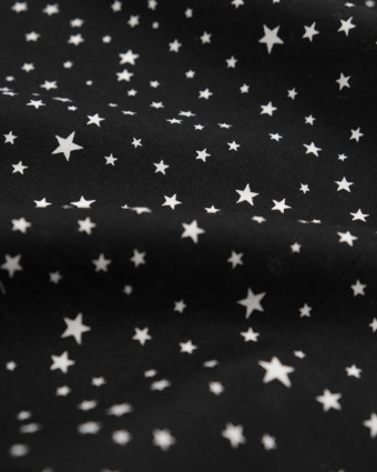 Coton noir étoiles blanches - Mercerine