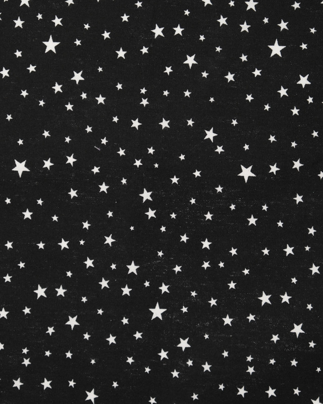 Coton noir étoiles blanches - Mercerine