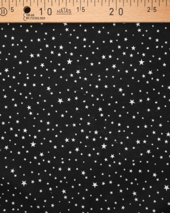Coton noir étoiles blanches - Mercerine
