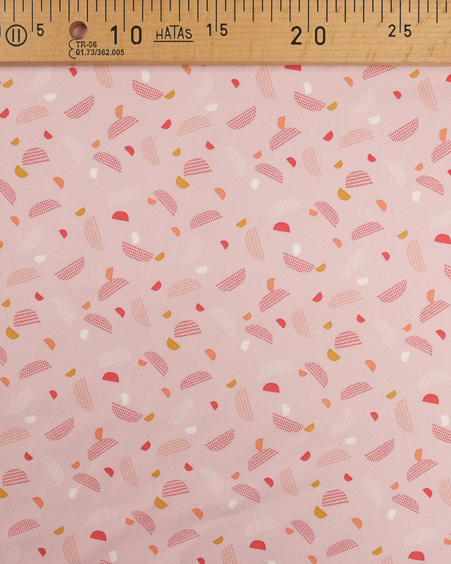Tissu Coton au mètre :  imprimé lune abstraite rose - Mercerine