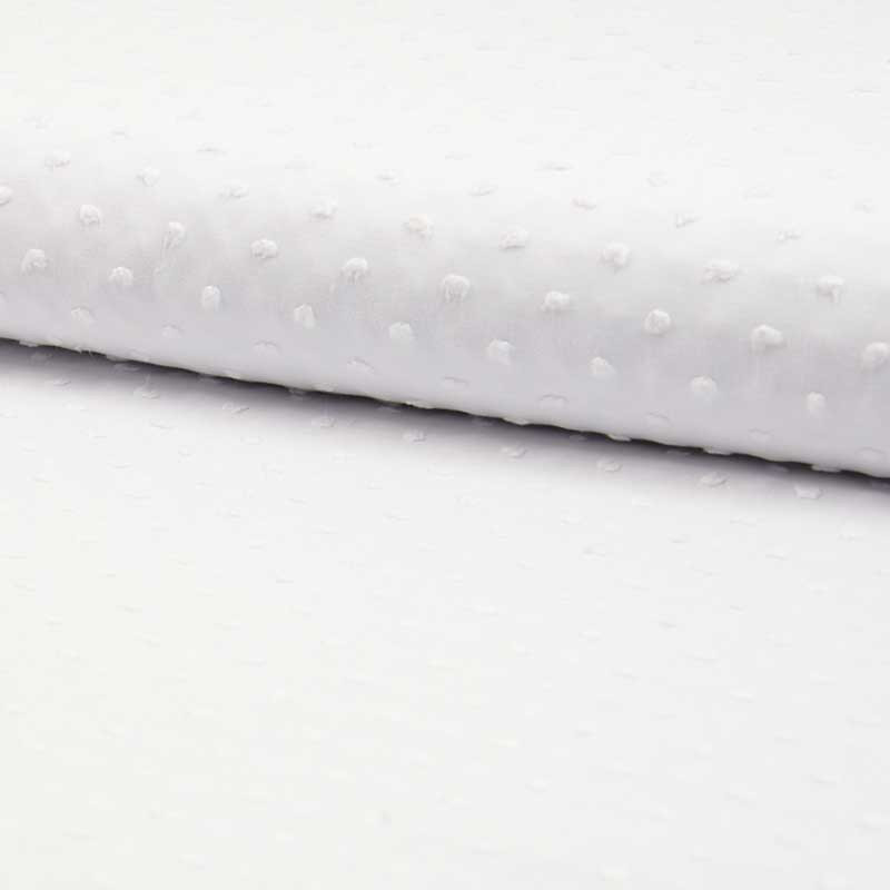  Voile de plumetis coton  blanc-10cm -  Mercerine
