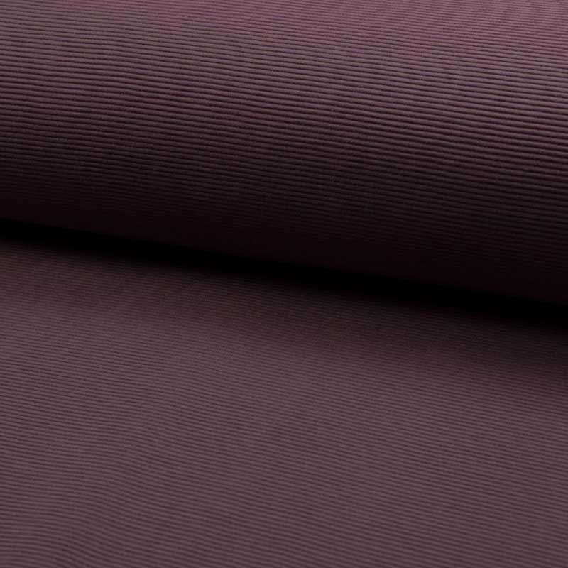  Tissu jersey Ottoman prune - 10cm -  Mercerine