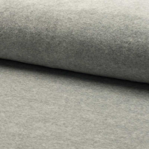 Tissu jersey velours gris - 10cm