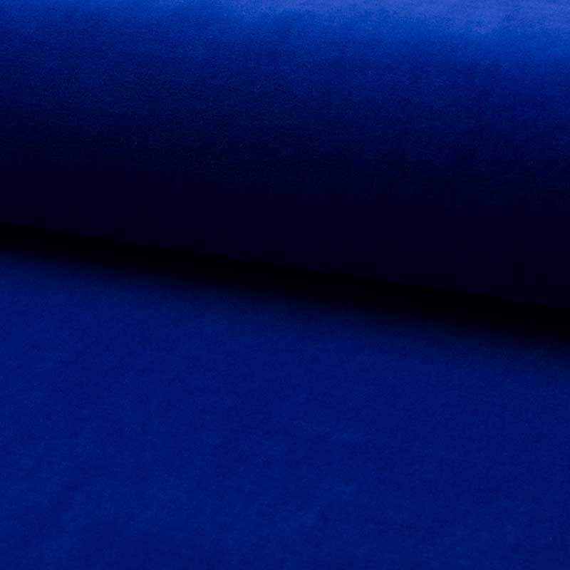 Tissu jersey velours bleu roi - 10cm