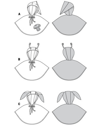 Patron Déguisement lapin, coccinelle et champignon : Burda 2517 - Mercerine