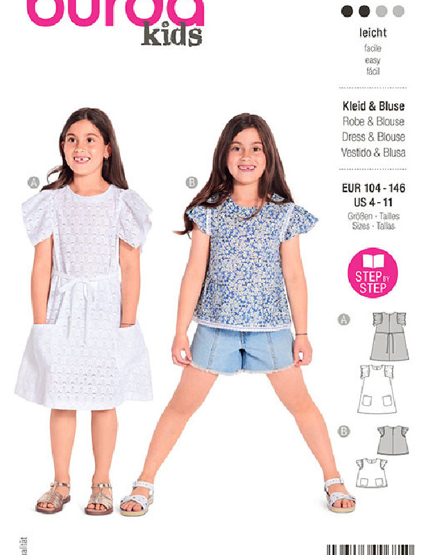Patron de couture enfant Robe / blouse : Burda 9264 - Mercerine