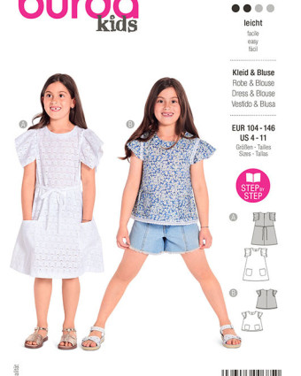 Patron de couture enfant Robe / blouse : Burda 9264 - Mercerine
