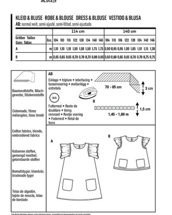 Patron de couture enfant Robe / blouse : Burda 9264 - Mercerine