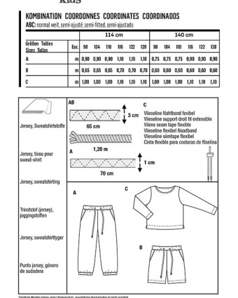 Patron de couture Pantalon /pull : Burda 9261 - Mercerine