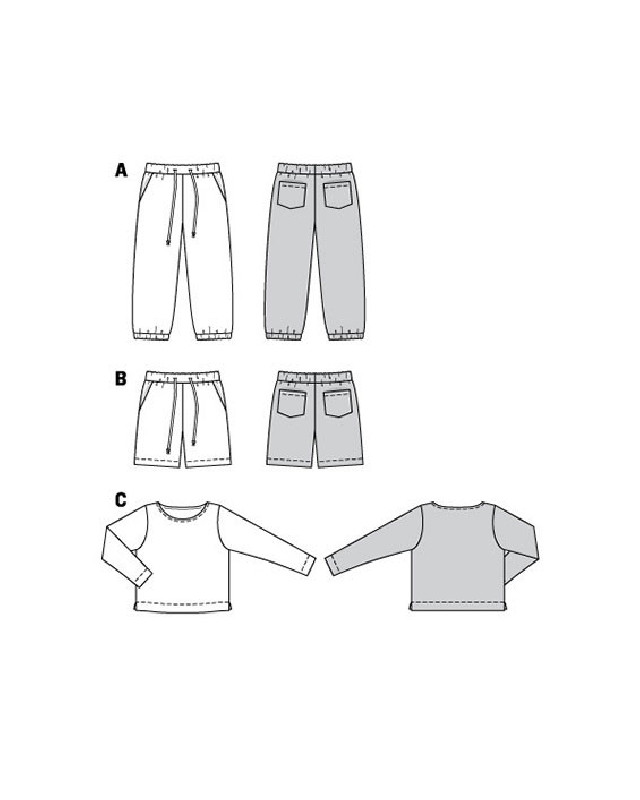 Patron de couture Pantalon /pull : Burda 9261 - Mercerine