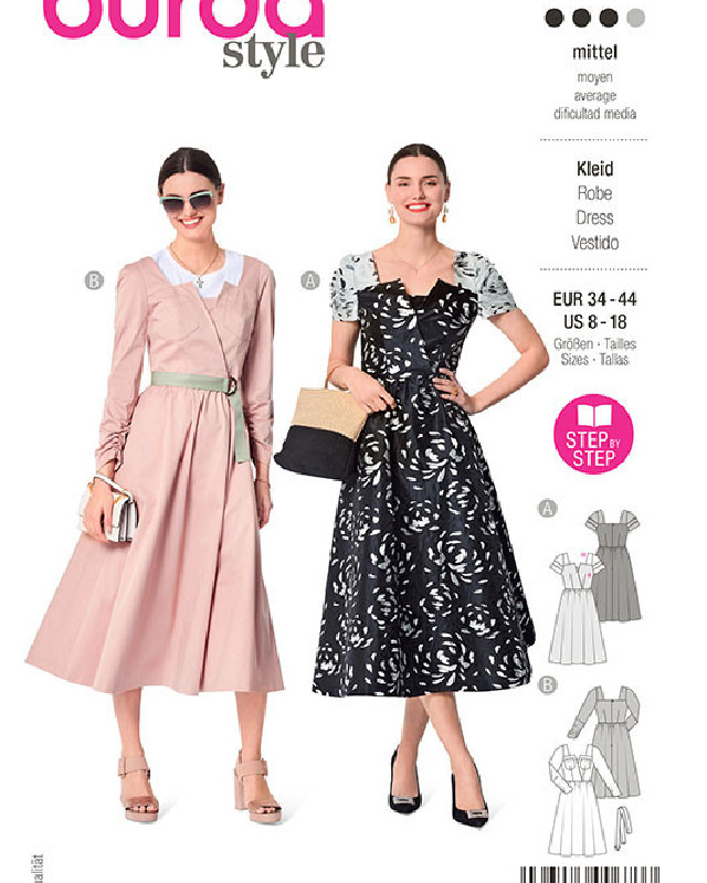 Patron de couture Robe longue haut croisé : Burda 6042 - Mercerine