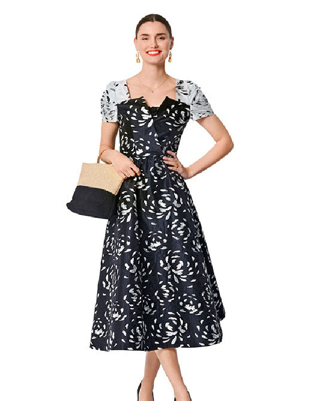 Patron de couture Robe longue haut croisé : Burda 6042 - Mercerine