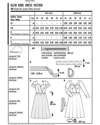 Patron de couture Robe longue haut croisé : Burda 6042 - Mercerine