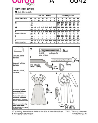 Patron de couture Robe longue haut croisé : Burda 6042 - Mercerine