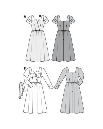 Patron de couture Robe longue haut croisé : Burda 6042 - Mercerine