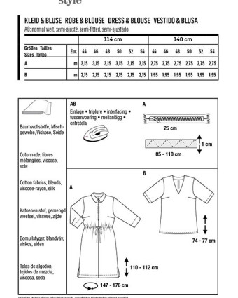 Patron de couture Robe / blouse : Burda 6038 - Mercerine
