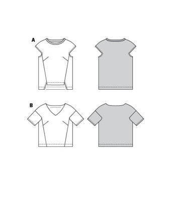 Patron de couture femme Blouse avec empiècement : Burda 6037 - Mercerine